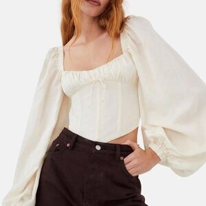 For Love And Lemons Cream Bustier Blouse